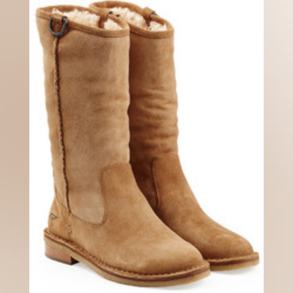 UGG Daphne Tall Suede Winter Boots in Chestnut Tan - Size 7